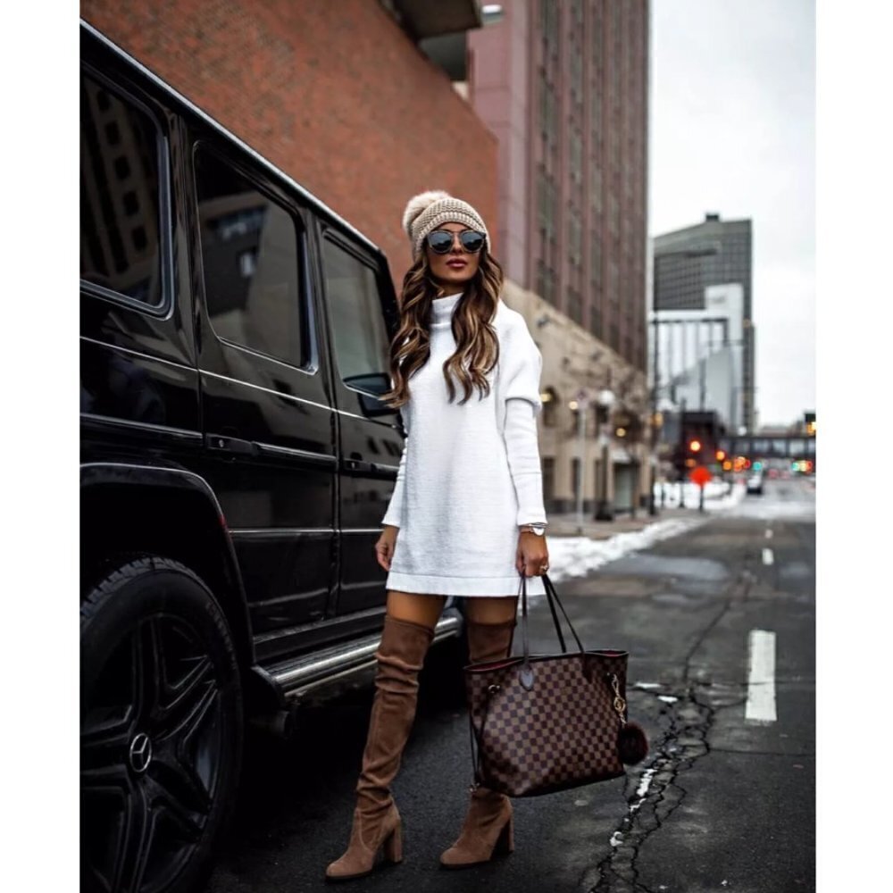 FREE PEOPLE Ottoman Slouchy Tunic Sweater Dress in Ivory Size Large - Picture 14 of 16